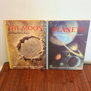 Vintage The Moon/Planets Golden Knowledge of Library Books - 2